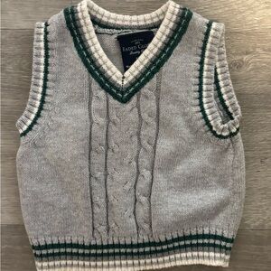 Faded glory sweater vest baby boy 3-6 months grey and green